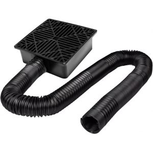 NouvelHorizonstore-Rallonge de tuyau de descente de goutti&egrave;re, bac de r&eacute;cup&eacute;ration carr&eacute;, kit d'extension de bac de r&eacute;cup&eacute;ration avec tuyau extensible, adaptateur de vidange pour sol en ciment et pel - Neuf