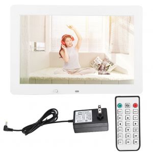 Cadre photo numerique LED avec ecran de 14 pouces, lecteur de films et album electronique, blanc, prise americaine, 100-240 V CA - Neuf