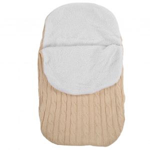 Gigoteuse Pour Nouveau-Ne, Douce Et Chaude, Tricotee, Couverture Pour Poussette, Beige - Neuf