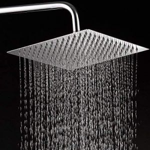 Douchette carrée en acier inoxydable chromé, douche d'appoint, hammam, baignoire (carrée 25 cm) - Neuf