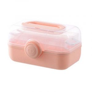 Hjlian Boite De Rangement Pour Medicaments, Armoire A Pharmacie Multicouche En Plastique De Grande Capacite Pour La Maison, Rose (Moyenne) - Neuf