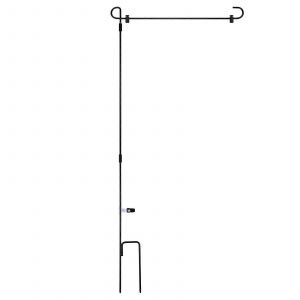 Support de drapeau de jardin Porte-poteau de drapeau de jardin en métal avec clip anti-vent de bouchon de drapeau de jardin pour l'extérieur - Neuf