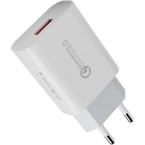 18w Fast Charger Usb Mains Plug For Samsung Galaxy S21 20 S10 S9 S8 S7 A55 A53 A50 A40 A34 A20 A15 A14 A13 A03 M34, For Iphone Xiaomi Google Huawei Oppo Oneplus, Universal Wall Charger - Neuf