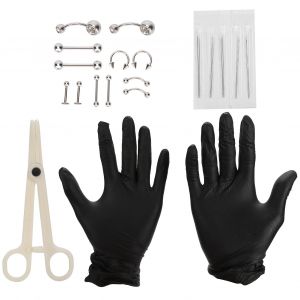Kit De Piercing Professionnel 20 Pieces, Pinces A Aiguilles 14g 16g, Kit D'outils De Piercing Pour Bijoux Corporels - Neuf