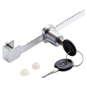 Serrure pour vitrine en verre argenté TRIXES avec deux clés ¿ Serrure coulissante facile à installer pour la sécurité des bijoux et objets de collection - Neuf
