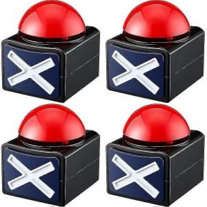 4pcs Jeu Buzzer,Jeu Buzzer Alarme Son Bouton De Lecture Avec Lumi&egrave;re Trivia Quiz Got Talent Buzzer Game - Neuf