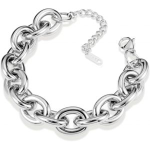 Eryi-Bracelet Argent Femme, Bracelet À Chaîne Cubaine Or Hommes, Épais, Hip Hop, Chunky, Bracelet Réglable Hypoallergénique, Cadeau De Bijoux En Chaîne Pour Femmes Et Filles - Neuf
