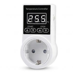 1pcs Prise De Thermostat Avec Capteur,Prise De Contrôleur De Température Numérique,Interrupteur De Température Étanche Prise Ue - Neuf
