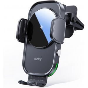MNBVC-Qi 15W Car Phone Holder Wireless Charger, [270 ? Automatic Clamping], Wireless Car Charger Mount, Air Vent, Compatible for iPhone 12/13/14/15/16 Series&Samsung, Electromagnetic Induction, Black - Neuf