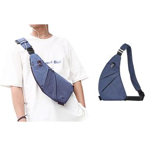 Sac bandouli&egrave;re antivol pour les voyages et le sport - Bleu - Neuf