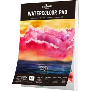 KALANKA-A4 Papier aquarelle 300 g, 30 feuilles pour aquarelle, album de dessin professionnel, papier pour aquarelle, idéal pour peinture et dessin à l'aquarelle - Neuf