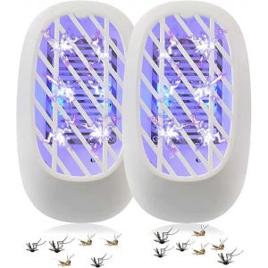 Ensemble de 2 lampes anti-moustiques,lampe anti-moustiques UV,tueur d'insectes électrique,tueur de mouches d'intérieur - Neuf