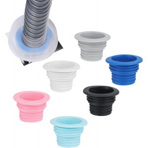 Lot De 6 Joints De Tuyau De Vidange - Joint De Lavabo - Manchon En Caoutchouc Pour Tuyau D'Écoulement - Pour Cuisine, Salle De Bain, Machine À Laver - Avec 6 Capuchons Décoratifs[LAV2265] - Neuf