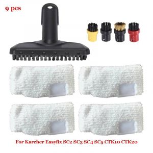 Nouveau Chiffon De Vadrouille En Microfibre Pour Karcher Easyfix Sc2 Sc3 Sc4 Sc5 Ctk10 Ctk20,Brosse &Agrave; Vapeur Magique Portative,Pi&egrave;ces De Rechange Pour Aspirateur.9 Pcs. - Neuf