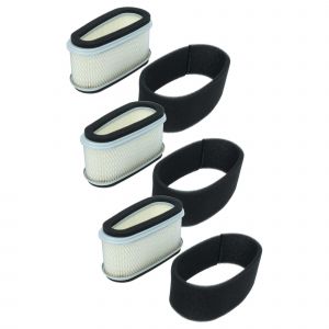 vhbw 3x filtre &agrave; air, 3x pr&eacute;filtre compatible avec Kawasaki FC420V, FC400V, FC401V moteur de tondeuse &agrave; gazon - Neuf
