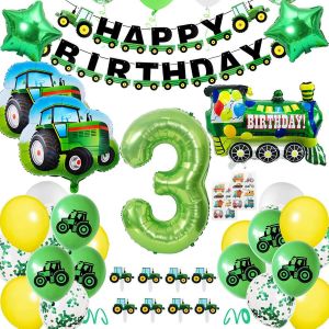 TRAHOO-Décoration d'anniversaire 3 ans garçon - de tracteur Ballon d'enfant en aluminium pour - Neuf