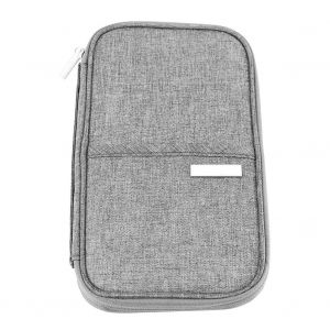 HJLIAN Porte-passeport de voyage, organiseur de cartes de credit, portefeuille, porte-documents, porte-cartes (gris S) - Neuf