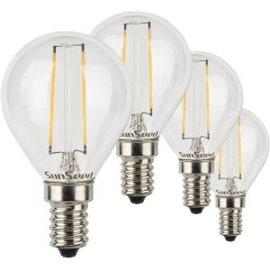 Kal-4x Ampoule Filament Led Sph&eacute;rique E14 3w &Eacute;quiv. 32w Blanc Chaud 2700k - Neuf