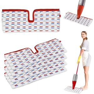 KALANKA-5 Pièces pour Vileda Spray Balai Recharge Microfibres Kit,2 en 1 Réutilisable pour Vileda 1-2 Spray Max Balai Serpillere Rouge Bleu Recharge , pour Convient à Tout Type de Sols - Neuf