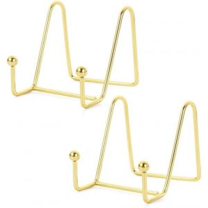 Lot De 2 Présentoirs Géométriques En Fer Forgé, Supports Multifonctionnels Pour Photos De Bureau, Support Décoratif En Métal, Doré - Neuf