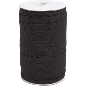 Kalanka-3/8 ""Bande Élastique Plate Noir Tressé Cordon Élastique Boucle D'oreille Corde Sangle Pour Bricolage Oreille Cravate Artisanat Couture Fabrication, Environ 90 100 Mètres - Neuf