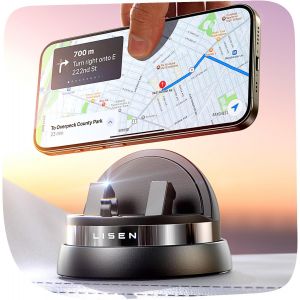 Lisen Porte Telephone Voiture Pour Tableau De Bord, [Silicone Antidérapant], Support Smartphone Voiture Pour Tableau De Bord Rotatif À 360° Para Iphone/ /Android Smartphones - Neuf