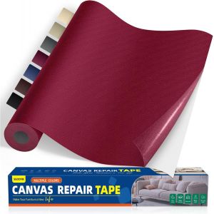 Tissu Autocollant Reparation Bourgogne,40x100cm Imperméable Patch De Réparation En Tissu De Toile,Patch Autocollant En Toile Pour Tentes,Bâches De Bateau,Canapés,Chaises - Neuf