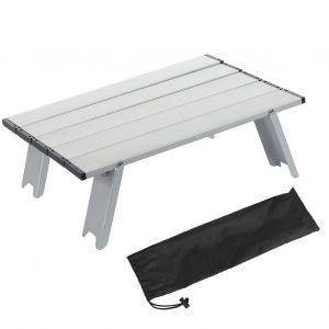 Petite Table Pliante ExtéRieure En Alliage D'aluminium Table Pliante De Camping Portable Pour Pique-Nique De Plage Argent - Neuf
