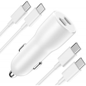 Sjzg-Chargeur De Voiture Usb C Pour Iphone 16, [Certifi&eacute; Mfi] 40 W Double Type C Iphone 16 Chargeur De Voiture Adaptateur De Charge Rapide Avec Lot De 2 C&acirc;bles Usb C Pour Iphone 16/15 Pro Max, Ipad P - Neuf