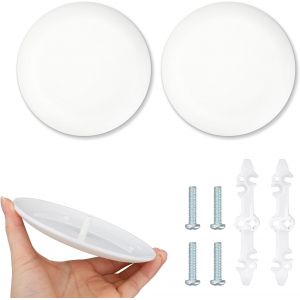 2pcs CP3540 Plaque Plafond, Plastique Couvercle Rond Bo&icirc;te &Eacute;lectrique pour Trous de 8,89 &agrave; 10,16cm Cache D&eacute;tecteur de Fum&eacute;e Cache-Trou Luminaire (Blanc) - Neuf