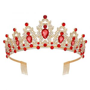 Diadème De Mariage De Mariée Diadème En Cristal Strass Tiara Couronne Avec Peigne De Mariée Pour Mariage Anniversaire - Neuf