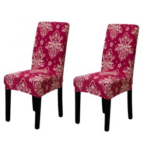 Lot de 2 housses extensibles, amovibles et lavables pour chaises sans accoudoirs, id&eacute;ales pour la salle &agrave; manger et le salon - Diff&eacute;rents styles disponibles - Neuf