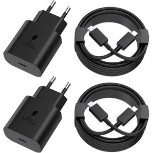 KALANKA-25W Chargeur USB C Secteur Charge Rapide pour Samsung Galaxy S25/S24/S23/S22/S21 Ultra/S21+/S20/Note20/S10/S9,iPhone 16 Pro Max/15 Plus/iPad Proet A16/A15/A14/A54/A53/A34 avec 2M USBC C&acirc;ble(2 - Neuf