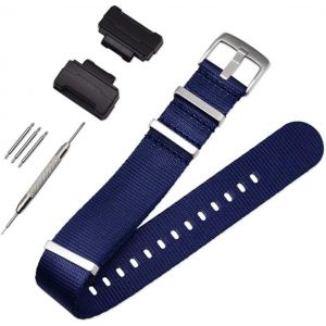Kal-Nato Nylon Bracelet Compatible Avec Casio G-Shock Ga-110 120 Ga-400 Gd-100 Dw-5600 Gls-8900 Canvas Men Bracelet Band Black Adapters - Neuf