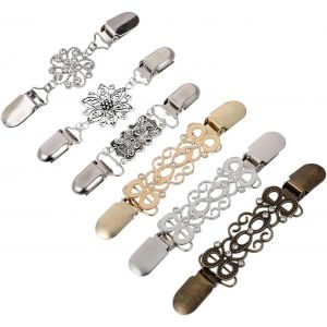 Kjdal-6 Pi&egrave;ces Cardigan Clip,Echarpe Clip Clips &Agrave; Cardigan R&eacute;tro Clips Pull Vintage Pince &Agrave; Cardigan Clip De Cardigan Vintage En M&eacute;tal Clips &Agrave; Ch&acirc;le Pour Ch&acirc;le Cardigan Robe Foulard - Neuf