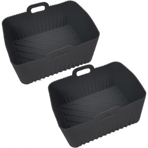 Accessoire Air Fryer, 2 Paquet Moule Air Fryer pour Ninja Foodi Max AF400EU 9,5L, AF500EU10,4L, Air Fryer Accessoires Silicone Airfryer Pot pour Dual Friteuse &agrave; Air (Noir) - Neuf