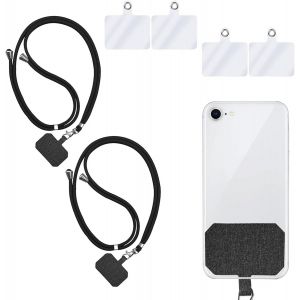 jum-Cordon Telephone Portable,Lani&egrave;re De T&eacute;l&eacute;phone Portable,Lot De 2 Cha&icirc;nes Tour De Cou Telephone Portable Universelle Compatible+ 2 Dragonnes De T&eacute;l&eacute;phone + 6 Patchs De Sangle De T&eacute;l&eacute;phone - Neuf