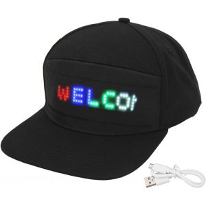 Jexnovashop-Casquette Led Avec Contr&ocirc;le Par Application Bluetooth, Chapeau Programmable Avec &Eacute;cran D'affichage Led Amovible, Casquette De Baseball Lumineuse Modifiable Pour Concert De Course De Nuit( - Neuf