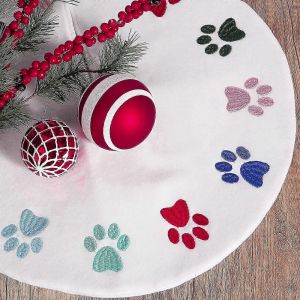 Mini jupe de sapin de No&euml;l avec motif P&egrave;re No&euml;l pour la d&eacute;coration des f&ecirc;tes de fin d'ann&eacute;e, de No&euml;l et du Nouvel An. Compatible avec les sapins standards. - Neuf