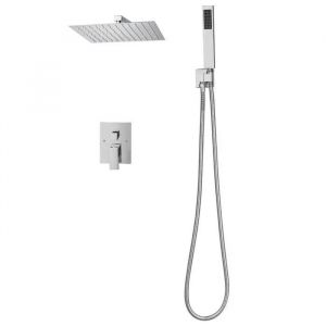 Ensemble de Robinetterie de Douche Encastrable-Duoku-Syst&egrave;me de Douche avec Pommeau Carr&eacute; 30,5 cm-Douchette &agrave; Main et Kit - Neuf