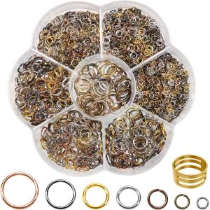 Mevronisshop-Toaob 1000pcs Anneaux De Saut Anneaux Ouvert Jump Ring En M&eacute;tal Connecteur Jonction Chaine Links Multicolore 3mm 4mm 5mm 6mm 7mm 8mm 10 Mm Avec Bo&icirc;te Pour Collier Bracelet Fabrication De - Neuf