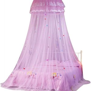 Kal-Ciel De Lit, Moustiquaire Pour Lit Rond Pour Filles U2013 Convient Pour Lit De 1,5 M (Rose) - Neuf