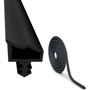 Joint de Porte Caoutchouc Contre 15M, Bruit et la Poussière Joint Porte,Largeur de Rainure 4mm Profondeur Rainure 7mm Pliage Rainure 12mm (Noir) - Neuf