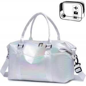 Nzqaf-Sac De Voyage Sac De Sport Grand Capacité Pour Homme Et Femme 25l Sac De Voyage Cabine Imperméable Sac De Weekend Pour Gym Entraînement Fitness Vacances Yoga Sauna Natation Blanc - Neuf