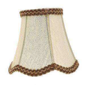 Abat-Jour Victorien Retro Dore En Rotin, 13 X 13 X 12 Cm - Neuf