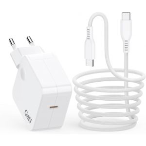 KALANKA-67W USB-C GaN Rapide Chargeur Ordinateur Portable pour Macbook Pro/Air 13 Pouces M1 M2 M3 M4 65W Type-C Chargeur pour ASUS Lenovo HP Samsung Huawei PC Tablette Smartphone Laptop, C&acirc;ble tress&eacute; - Neuf