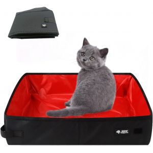 Shiliu-Bac À Litière De Voyage Pour Chat, Litière Portable Pliable Pour Chat, 50 * 40cm Xl, Imperméable, Nettoyer Et Doux, Convient[ - Neuf