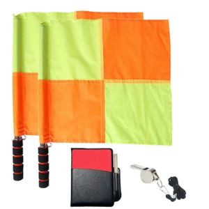 Ensemble De Drapeaux D'arbitre De Football,Cartons Jaunes Rouges Avec Cahier Et Crayon,Sifflets En Acier Inoxydable D'arbitre D'entra&icirc;neur Avec Lani&egrave;re - Neuf
