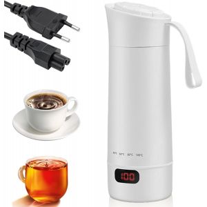 Bouilloire &Eacute;lectrique De Voyage, 400 Ml, Mini Tasse &Agrave; Eau &Eacute;lectrique Portable, Petite Bouilloire &Eacute;lectrique, Sans Bpa, Doublure En Acier Inoxydable 304, 4 Niveaux De Temp&eacute;rature R&eacute;glables Avec Arr&ecirc;t - Neuf