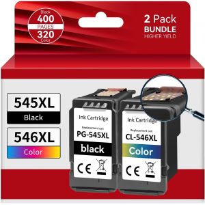 PG-545XL CL-546XL Cartridge 545-546 Replacement for Canon Ink 545 546, Canon 545 and 546 Cartridge for Pixma MG2500 MG2950 MG2550S MX495 TR4550 TR4551 TS3151 MG2450 (Black and Color) - Neuf